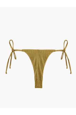 Koton Yanları Bağlamalı İpli Dokulu String Bikini Altı Yeşil 6sak00200mm