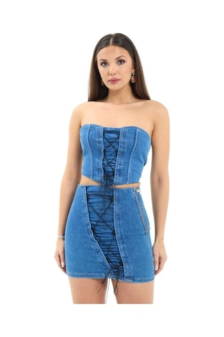 Defymoda 6923 Kot Takım-mavi Mavi