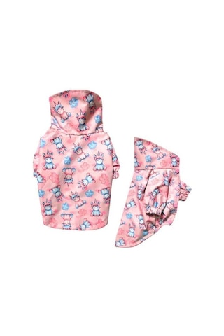 Gedyco Pink Unicorn İçi Penye Küçük Irk Köpek Yağmurluğu
