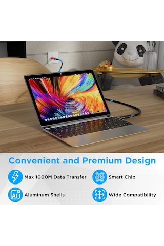 Usb-c Ethernet Adaptörü Type-c Dişi Rj45 Erkek 1gbps Gigabit Usb 3.0 Ağ Çevirici
