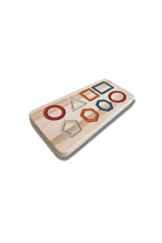Doğal Ahşap Montessori Eğitim Aracı Çocuklar İçin Şekil Çizme Ve Geometri Tableti