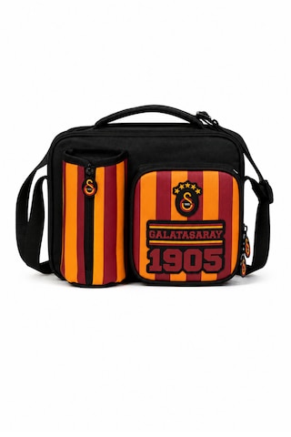 Galatasaray Lisanslı Sarı Kırmızı Beslenme Çantası - 3 Bölmeli Suni Deri Detaylı Okul Çantası Kırmızı - Sarı - Siyah