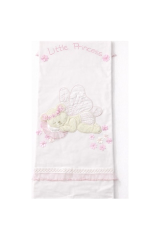 Kardeşler Bebe Kız Bebek Little Princess Nakışlı 4'lü Battaniye Tulum Seti Ekru