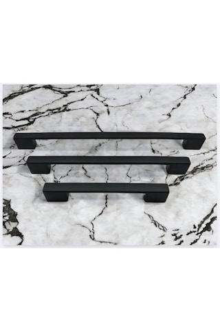 Str Zamak Köprü Kulp 96-128 Mm Lüks Modern Mutfak Dolap Çekmece Vestiyer Kulp Mat Siyah 10 Adet Si