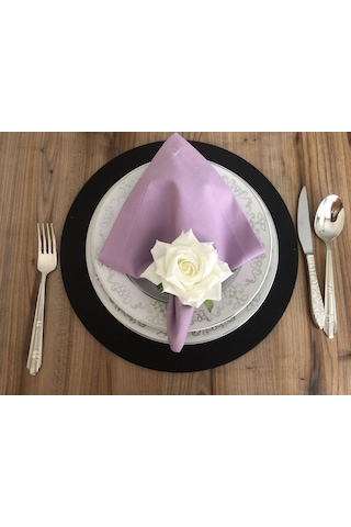 Lila Kumaş Peçete 6 Adet 40x40 Cm Çok Renkli