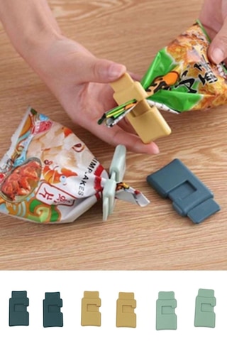 6'lı Poşet Kapatma Klipsi Yaylı Kıstırmalı Torba Ve Ambalaj Paket Kapatıcı Set Diğer