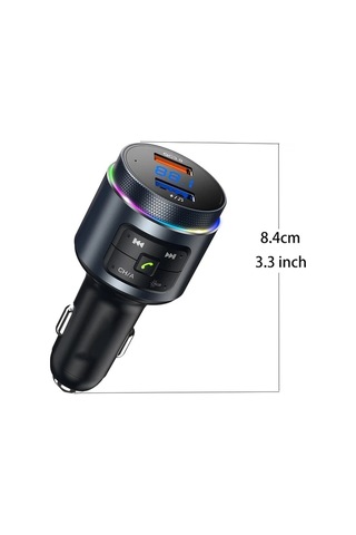 Honeybeeshop Standart V5 0 Fm Kablosuz Verici Araba Qc3 0 Led Aydınlatmalı Eller Serbest Araba Kiti Müzik Çalar