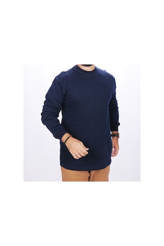 İş Sweatshirt Bisiklet Yaka Lacivert