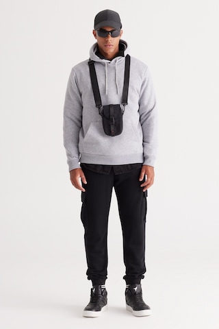 AC&Co / Altınyıldız Classics Erkek Gri Melanj Standart Fit Normal Kesim Kapüşonlu Kanguru Cepli Pamuklu Sweatshirt Gri