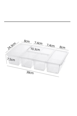 4 Adet Luna Çekmece Içi Düzenleyici Kemer Çorap Kravat Iç Çamaşır Şeffaf