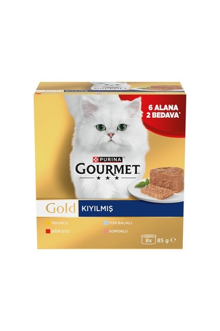 Gold Kıyılmış Somonlu Yaş Kedi Maması Multipack 85 Gr. 8 Al 6 Öde