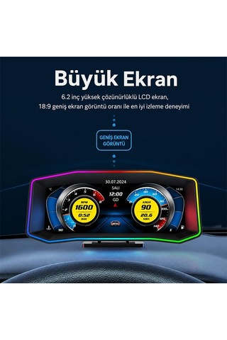 P4 Obd2 + Gps Head Up Display Hud, Dijital Hız Göstergesi, Sıyah
