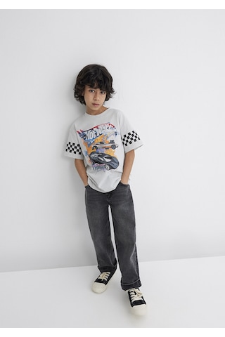 Mavi - Hot Wheels Baskılı Gri Tişört 6610303-80618 Gri