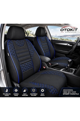 Volkswagen Passat B8 Sedan Impression 2014 - 2022 Uyumlu Koruyucu Mavi Nano Oto Koltuk Kılıfı