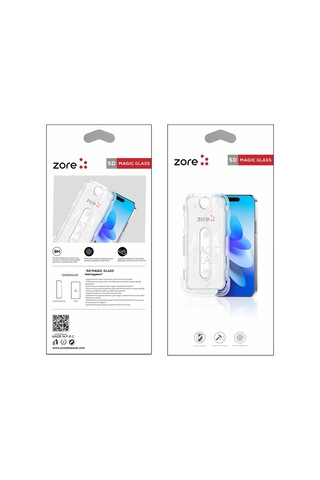 Apple Uyumlu iPhone 14 Pro Max Zore Kolay Uygulama Aparatlı 5d Magic Glass Cam Ekran Koruyucu