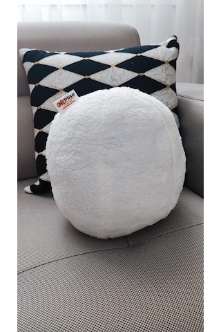 Top Kırlent Yastık 1 Büyük Ekru 42 Cm