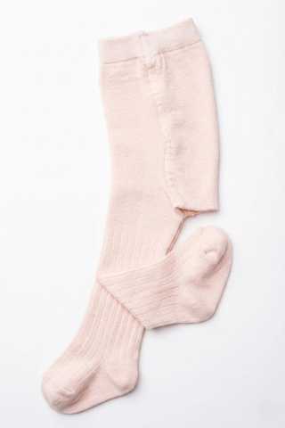 Cocole Socks Kız Bebek Külotlu Çorabı Pamuklu Açık Pembe Derby Çizgili 0-24 Ay