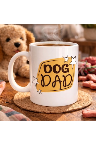 Hemengo Dog Dad Kupa Model 184 Köpek Babası Temalı Porselen Kahve Kupası Köpek Severlere Özel Hediyelik Ku Diğer