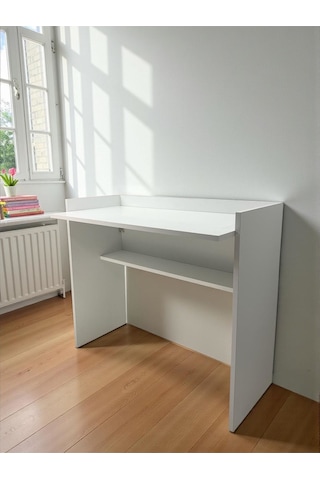 Çalışma Masası Bilgisayar Masası Ofis Ders Yemek Masası Beyaz Beyaz
