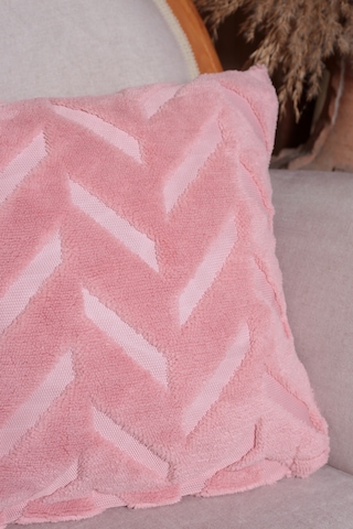 Chevron Welsoft Jakarlı Dekoratif Kırlent Kılıfı 43x43 Cm - Ztchevron Pembe