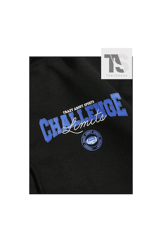 Tarzsokak Challange Sweatshirt Fermuarlı Hırka Siyah