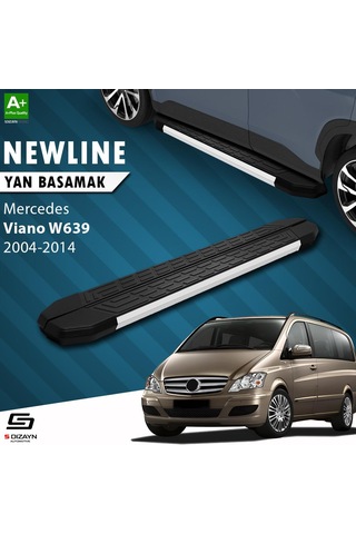 S-dizayn Mercedes Viano W639 Kısa Şase Newline Aluminyum Yan Basamak 233 Cm 2004-2014 A+ Kalite