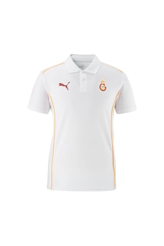 Galatasaray Lisanslı A-takım Lazer Kutulu Kişiye Özel Polo Yaka Beyaz T-shirt Beyaz