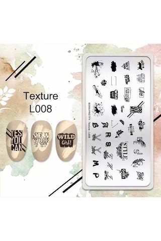 Born Pretty Stamper Desen Plakasi Texture L008