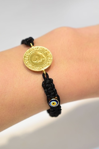 Yenigün Kuyumculuk 22 Ayar Ipli Nazar Boncuklu Çeyrek Altınlı Bileklik
