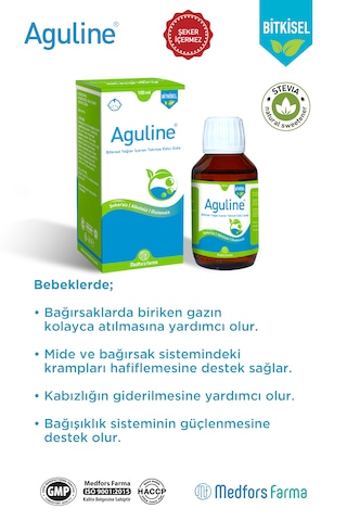 Aguline Gaz İçin Bitkisel Şurup 100 ML