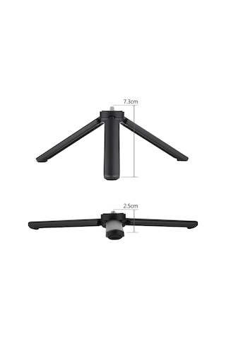 Hafif Mini Masaüstü Tripod Alüminyum Alaşımlı Tripod Standı 1/4 İnç Vida Anahtarı İle Dslr Ildc Kamera Video Kamera Projektör İçin Siyah