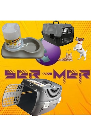 2 Li Set 8-10 Kg Kedi Köpek Evcil Hayvan Taşıma Çantası Ve 1.5 Litre Mama Kabı
