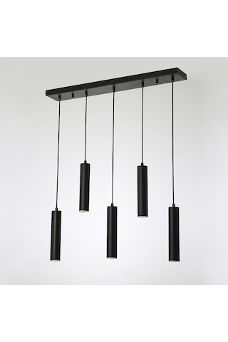 Dekoratif 5 Li Ada-masa Üstü Metal Sarkıt 23 Cm Texture Siyah Günışığı Ampullü
