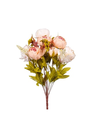 Yapay Çiçek Şakayık 10 Dal Aranjman Buket Somon-krem 52 Cm.