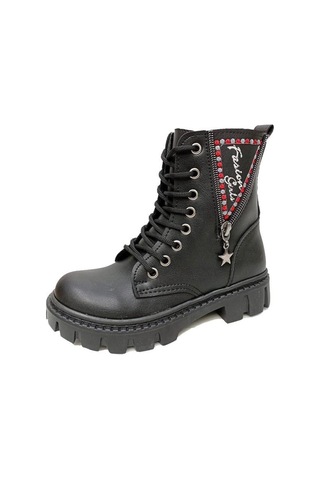 Fix Kids 9604 Deri Trend Fashion Kız Çocuk Bot Siyah