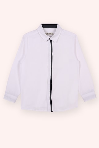 Panço Erkek Çocuk Patı Bant Detaylı Beyaz Gömlek 2421BK06014