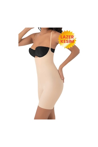 Uniquetrenders Kadın Lazer Kesim Ve Toparlayıcı Tam Boy Askılı Korse 3'lü Set Ten Rengi