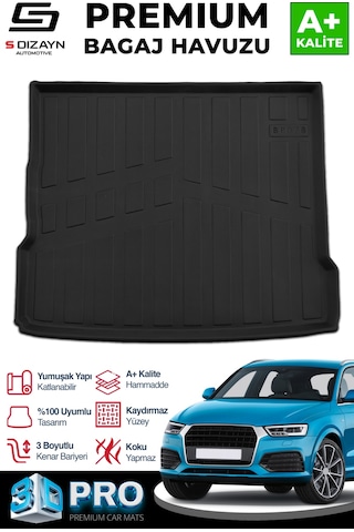 S-dizayn Audi Q3 3d Pro Bagaj Havuzu 2011-2018 A+ Kalite