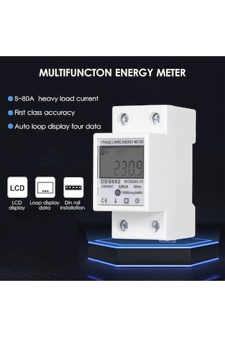 Pazly 230v Tek Fazlı Dijital Elektrik Sayacı Dds662 - Yüksek Hassasiyetli Enerji Ölçüm Cihazı