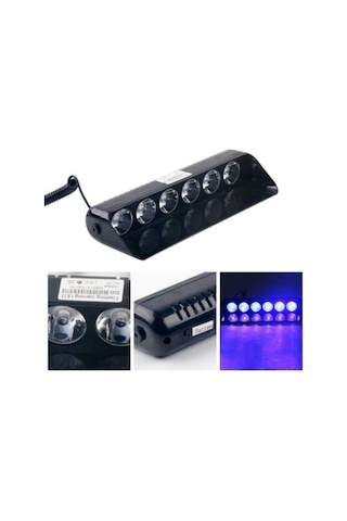 Cam Içi Çakar Lamba Kırmızı - Mavi 12V 8 Fonksiyonlu Power Led