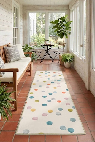 Dots Tk268-v1-c Krem Yıkanabilir Yolluk