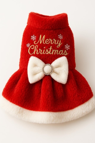Gedyco Merry Christmas Peluş Küçük Irk Köpek Yılbaşı Elbisesi