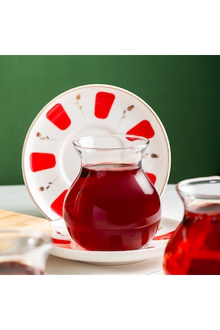 Perotti 17898 Filiz 12 Parça 6 Kişilik Çay Seti Çay Takımı Renkli