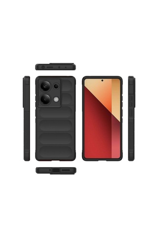 Redmi Note 13 Pro 4g Kılıf Esnek Tpu Oyuklu Arka Yüzey Tasarımlı Zore Etnik Silikon Kapak Koyu Yeşil