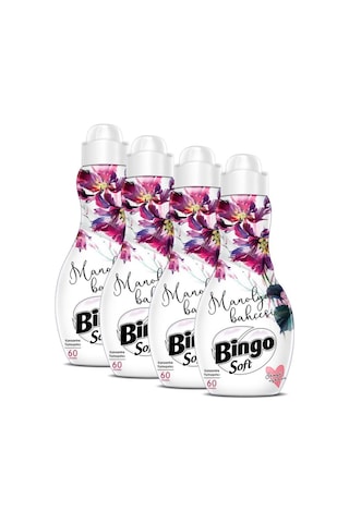 Bingo Soft Konsantre Çamaşır Yumuşatıcısı Manolya Bahçesi 4 x 1440 ML