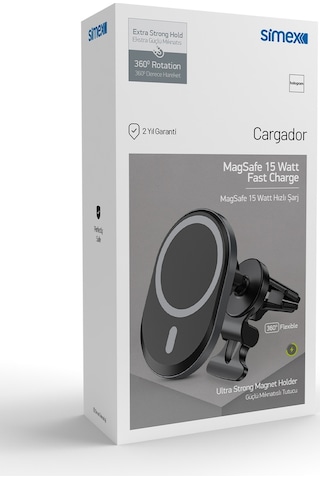 Simex Cargador Wireless Magsafe 15 Watt Araç Sarji