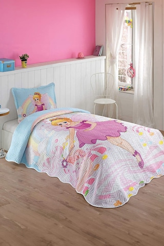 Örtüm Pinkgirl Tek Kişilik Kapitone Yatak Örtüsü Takımı - Pembe