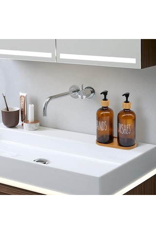 Mien 2 Li Amber Bambu Standlı Hands&dishes Sıvı Sabunluk Seti 2069701-o