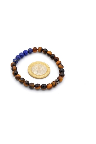 Hakiki Doğal Kaplan Gözü Ve Lapis Lazuli Taşı Bileklik
