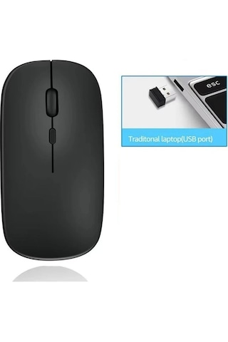 Bluetooth 2.4ghz Kablosuz Mouse Sessiz Tıklama Apple Macbook Laptop Ipad Uyumlu Slim Tasarımlı Wifi Fare Özel -